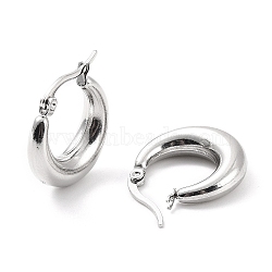 Non-Tarnish 304 Stainless Steel Chunky Hoop Earrings for Women, Stainless Steel Color, 21x20x6mm, Pin: 0.6mm(EJEW-F280-06A-P)