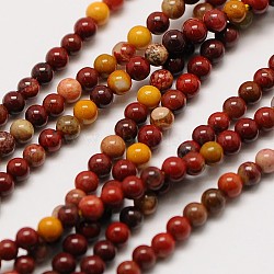 Natural Mookaite Round Bead Strands, 3mm, Hole: 0.8mm; about 126pcs/strand, 16 inches(G-A130-3mm-15)