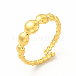 Ion Plating(IP) 304 Stainless Steel Flat Round Open Cuff Ring for Women, Real 18K Gold Plated, US Size 6 1/4(16.7mm)(RJEW-B027-10G)
