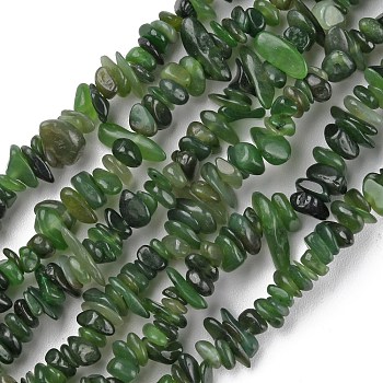 Natural Jade Beads Strands, Chip, 5~8x5~8x2.5~8mm, Hole: 0.6mm, 30.94~31.97''(78.6~81.2cm)