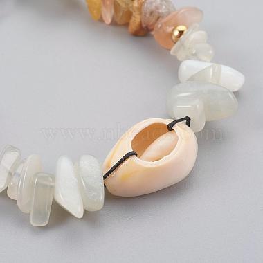 Bracelets de perles tressées en quartz naturel et en pierre de lune blanche naturelle(BJEW-JB04080-04)-4