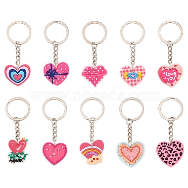 10Pcs 10 Styles PVC Keychains(KEYC-YW0001-23)-1