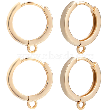 Real 14K Gold Plated Brass Hoop Earring Findings
