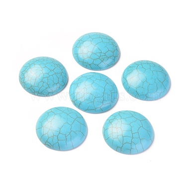 30mm DeepSkyBlue Half Round Synthetic Turquoise Cabochons