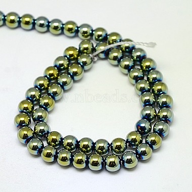 Chapelets de perles en hématite synthétique sans magnétiques(G-J169A-8mm-06)-2