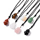 Gemstone Pendant Necklace with Nylon Cord for Women(G-A210-04)-1