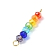 Electroplated Colorful Faceted Glass Rondelle Beaded Connector Charms(PALLOY-JF02529-02)-3