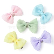 Cute Bowknot Organza Alligator Hair Clips, with Alloy & Plastic Chips, for Girls, Mixed Color, 44~45x70~72x15mm(PHAR-JH00096)