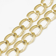 Unwelded Aluminum Curb Chains, Light Gold, 20x15.5x3x1.5mm(CHA-S001-106)