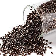 TOHO Round Seed Beads, Japanese Seed Beads, (222) Dark Bronze, 11/0, 2.2mm, Hole: 0.8mm, about 50000pcs/pound(SEED-TR11-0222)
