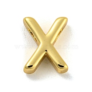 Brass Pendants, Real 18K Gold Plated, Letter X, 8.5x7x3mm, Hole: 1.2mm(KK-P263-13G-X)