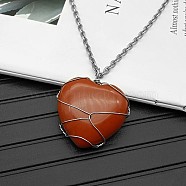 Natural Red Jasper Pendant Necklaces, 19.69 inch(50cm)(CY8832-7)