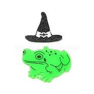 Opaque Acrylic Pendants, Frog and Witch Hat, Linen, 23.5~27x27.5~35x2~2.5mm, Hole: 1.4mm, 2pcs/set(OACR-H024-12)