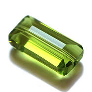 Imitation Austrian Crystal Beads, Grade AAA, Faceted, Rectangle, Yellow Green, 10x15.5x7mm, Hole: 0.9~1mm(SWAR-F081-10x16mm-17)