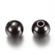 Brass Spacer Beads, Round, Gunmetal, 5x4.5mm, Hole: 1.5mm(KK-S753-5mm-B)