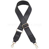 Imitation Leather Adjustable Wide Bag Handles, with Alloy Swivel Clasps, Black, 84~140cm(FIND-WH0126-323B)
