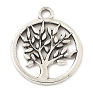 Tibetan Style Alloy Pendants, Tree of Life, Antique Silver, 20x17x1.2mm, Hole: 2mm, about 970pcs/1000g(FIND-E041-30AS)
