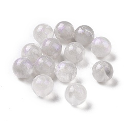 Opaque Acrylic Beads, Glitter Beads, Round, Light Grey, 10.5~11mm, Hole: 2mm, about 510pcs/500g(OACR-E014-19B-04)