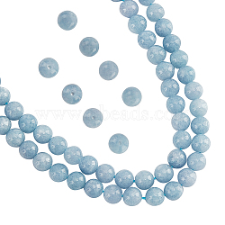 Natural Chalcedony Beads Strands, Imitation Aquamarine, Dyed & Heated, Round, 8~mm, Hole: 1mm, about 45~48pcs/strand, 15.67''(39.8cm), 2 strands/box(G-NB0003-81)