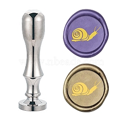 DIY Scrapbook, Brass Wax Seal Stamp Flat Round Head and Handle, Silver Color Plated, Insect Pattern, 25mm(AJEW-WH0147-029)
