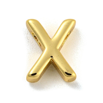 Brass Pendants, Real 18K Gold Plated, Letter X, 8.5x7x3mm, Hole: 1.2mm