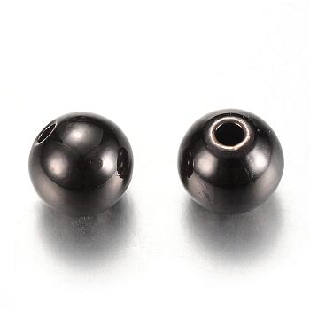 Brass Spacer Beads, Round, Gunmetal, 5x4.5mm, Hole: 1.5mm