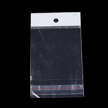 Pearl Film OPP Cellophane Bags, Self-Adhesive Sealing, with Hang Hole, Rectangle, Clear, 12x6cm, Unilateral Thickness: 0.045mm, Inner Measure: 7x6cm