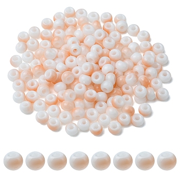 6/0 Opaque Glass Seed Beads, Round Hole, Rondelle, Sandy Brown, 4~4.5x3~4mm, Hole: 0.8~1.5mm, 10g/box
