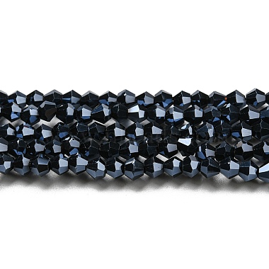 Black Bicone Glass Beads