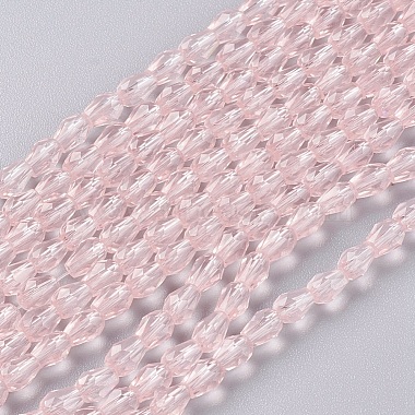 5mm Pink Teardrop Glass Beads
