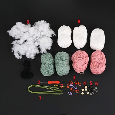 Kit de crochet de poupée de lapin bricolage(DIY-I053-04)-3
