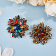 hobbiesay 2piezas 2 broche de flor con diamantes de imitación de colores(JEWB-HY0001-20)-5