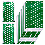 Polka Dot PET Plastic Packing Bags with Die Cut Hole Handle, Rectangle, Green, 25.5x16.4x0.02cm(ABAG-TADJ0002-001D)