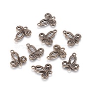 Tibetan Style Alloy Links/Connectors, Cadmium Free & Nickel Free & Lead Free, Antique Bronze, 22x19x2.5mm, Hole: 2mm(MLF9355Y-NF)