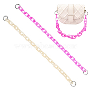 WADORN 2Pcs 2 Colors Acrylic Cable Chain Bag Handles, with Alloy Spring Gate Rings, Mixed Color, 61cm, 1pc/color(FIND-WR0008-62)