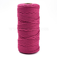 Cotton String Threads, Macrame Cord, Decorative String Threads, for DIY Crafts, Gift Wrapping and Jewelry Making, Camellia, 3mm, about 109.36 Yards(100m)/Roll.(OCOR-T001-02-03)