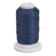 Waxed Polyester Cord, Flat, Marine Blue, 1mm, about 76.55 yards(70m)/roll(YC-E011-A-19)