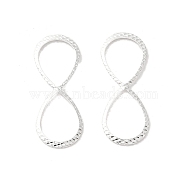 Brass Linking Rings, Infinity Connector, 925 Sterling Silver Plated, 9.5x26x0.6mm, Hole: 11x7.5mm(FIND-Z039-05S)