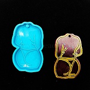 Mother's Day Girl's Back Silicone Pendant Molds, Keychain Pendnat Molds for UV Resin, Epoxy Resin Jewelry Making, Human, 74.5x46x8.5mm, Hole: 3.9mm, Inner Diameter: 70x42.5mm(AJEW-M221-02A)