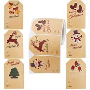 1 Roll 6 Patterns Christmas Themed Polygon Roll Stickers, Self-Adhesive Paper Gift Tag Stickers, for Party, Decorative Presents, Colorful, 75x50x0.1mm, about 250pcs/roll(DIY-GF0007-39)