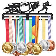 Iron Medal Hanger Holder Display Wall Rack, with Screws, Rugby, 150x400mm(ODIS-WH0021-783)