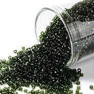 TOHO Round Seed Beads, Japanese Seed Beads, (940) Transparent Olivine, 15/0, 1.5mm, Hole: 0.7mm, about 3000pcs/10g(X-SEED-TR15-0940)