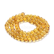 Natural Amber Beads Strands, Round, 6~7mm, Hole: 0.6mm, about 76pcs/Strand, 18.31 inch(46.5cm)(G-K308-C02-6mm)