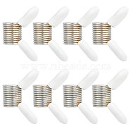 8Pcs 201 Stainless Steel Beading Stoppers, Mini Spring Clamps for Beading Jewelry Making, with Plastic Covers, Stainless Steel Color, 1.8~2x3.1~3.2x1.2cm, Inner Diameter: 0.8cm(TOOL-SC0001-48)