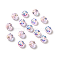 Glass Imitation Austrian Crystal Beads, Faceted, Rondelle, Pearl Pink, 8x6mm, Hole: 1mm(GLAA-H024-09B)