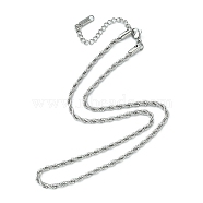 304 Stainless Steel Rope Chain Necklace for Men Women, Stainless Steel Color, 15.98 inch(40.6cm)(NJEW-YW0001-19)