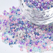 Glass Round Seed Beads, Round Hole, Mixed Style, Colorful, 2~2.5x1.5~2mm, Hole: 0.8mm, about 450g/pound(SEED-S057-R-001)