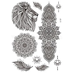 Mandala Pattern Vintage Removable Temporary Water Proof Tattoos Paper Stickers, Mixed Patterns, 21x15cm(MAND-PW0001-14G)