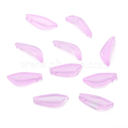 Transparent Glass Pendants, Petaline, Pearl Pink, 21.5x8x5mm, Hole: 1mm(GLAA-B004-01A)