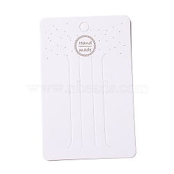 Paper Hair Clip Display Cards, Rectangle with Word Handmade, White, 11x7x0.03cm, Hole: 8mm(CDIS-F005-19)